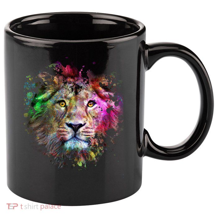 Abstract Lion 11oz C Handle Ceramic Mug