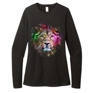 Abstract Lion Womens CVC Long Sleeve Shirt