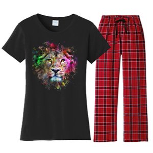 Abstract Lion Women's Flannel Pajama Set