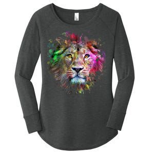 Abstract Lion Women's Perfect Tri Tunic Long Sleeve Shirt