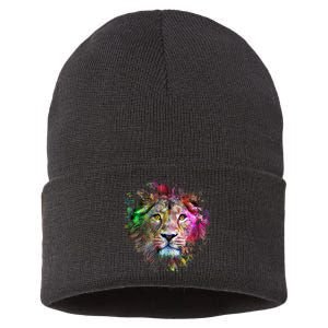 Abstract Lion Sustainable Knit Beanie