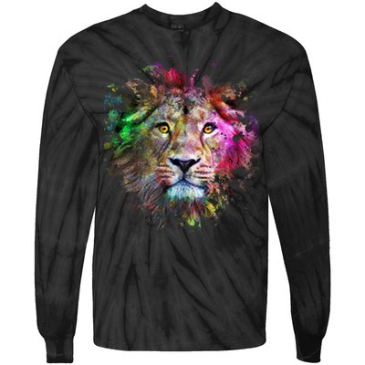 Abstract Lion Tie-Dye Long Sleeve Shirt