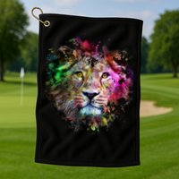 Abstract Lion Golf Towel