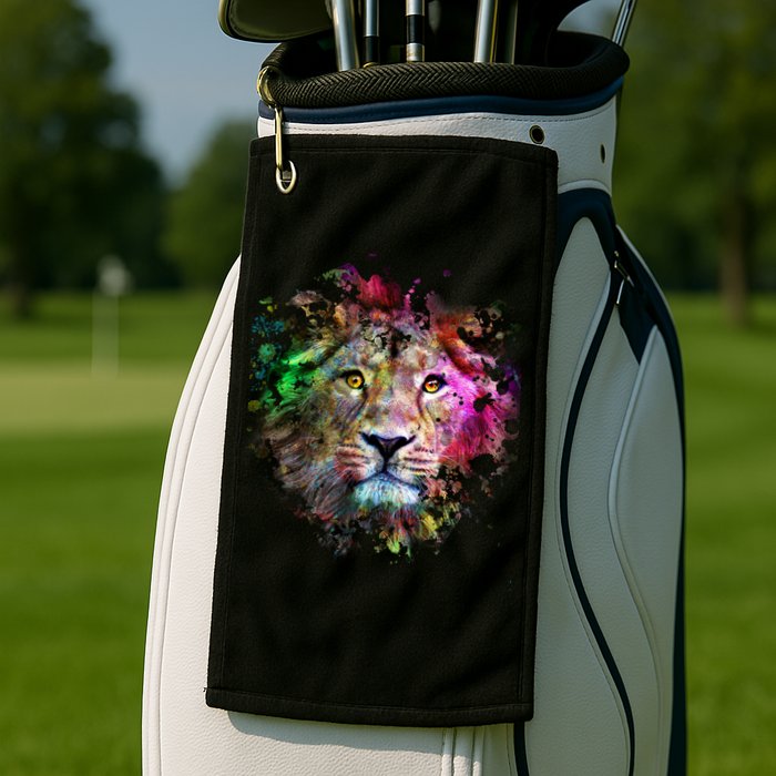 Abstract Lion Golf Towel