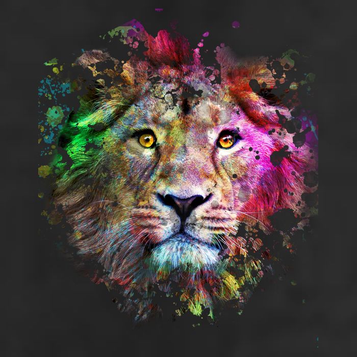 Abstract Lion Golf Towel