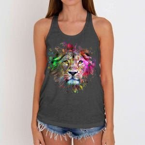 Abstract Lion Women's Knotted Racerback Tank