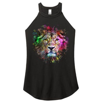Abstract Lion Women's Perfect Tri Rocker Tank