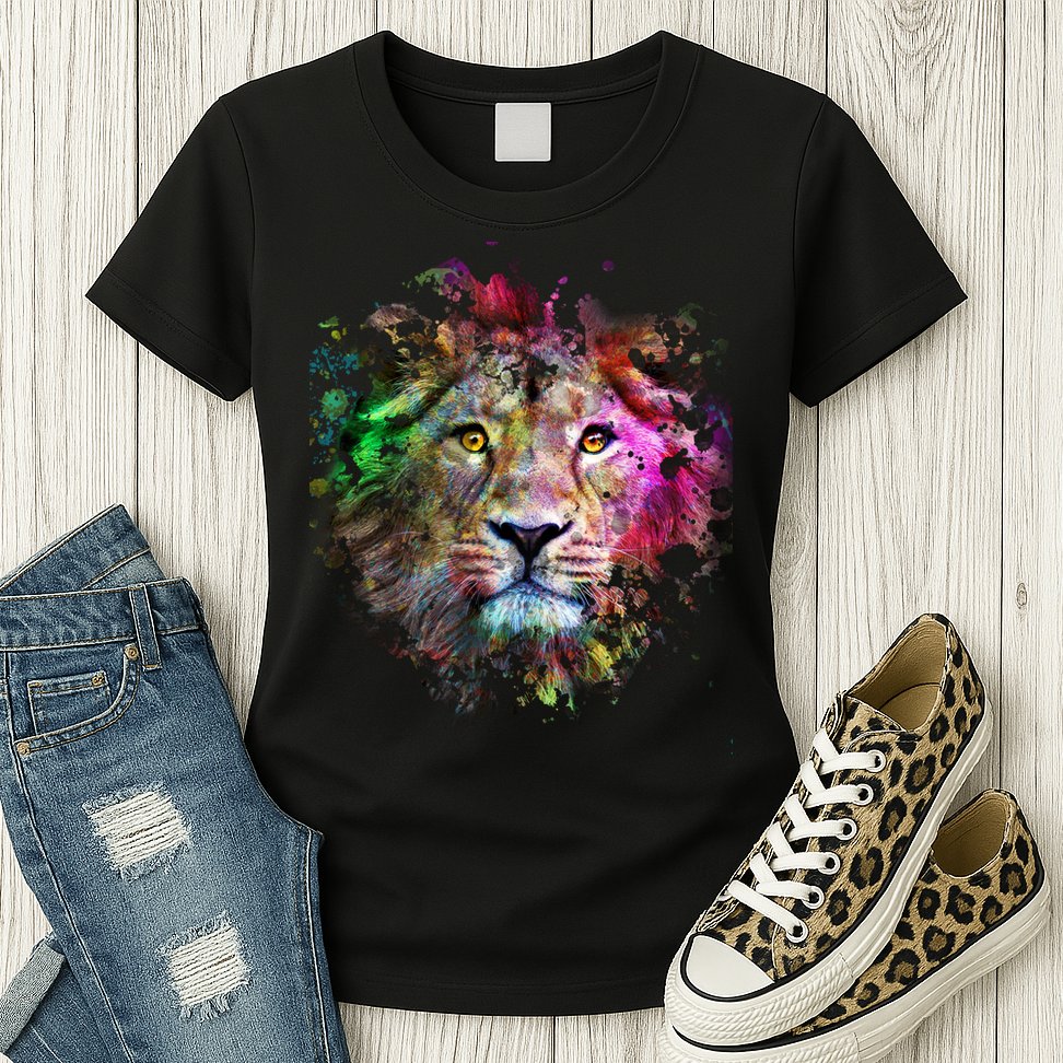 Abstract Lion Womens T-Shirt