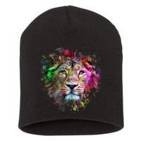 Abstract Lion Short Acrylic Beanie