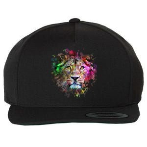 Abstract Lion Wool Snapback Cap