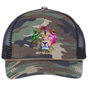 Abstract Lion Retro Rope Trucker Hat Cap