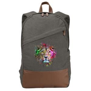 Abstract Lion Cotton Canvas Backpack