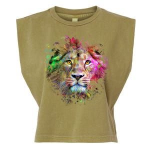 Abstract Lion Garment-Dyed Women's Muscle Tee