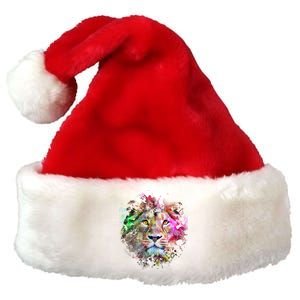 Abstract Lion Premium Christmas Santa Hat