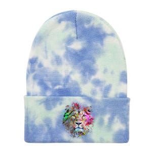 Abstract Lion Tie Dye 12in Knit Beanie