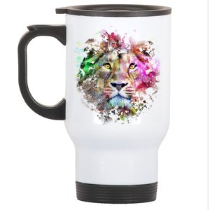 Abstract Lion Stainless Steel Travel Mug