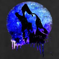 Abstract Moon Wolf Garment-Dyed Heavyweight T-Shirt