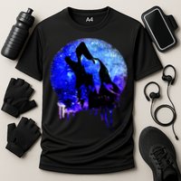 Abstract Moon Wolf Cooling Performance Crew T-Shirt