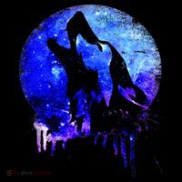 Abstract Moon Wolf Button