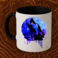 Abstract Moon Wolf Mug