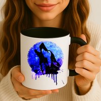 Abstract Moon Wolf Mug
