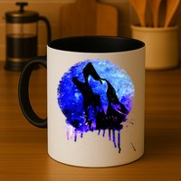 Abstract Moon Wolf Mug
