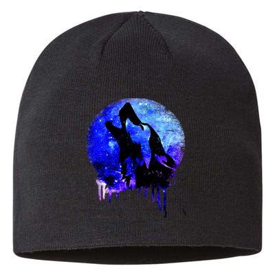 Abstract Moon Wolf Sustainable Beanie