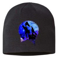 Abstract Moon Wolf Sustainable Beanie