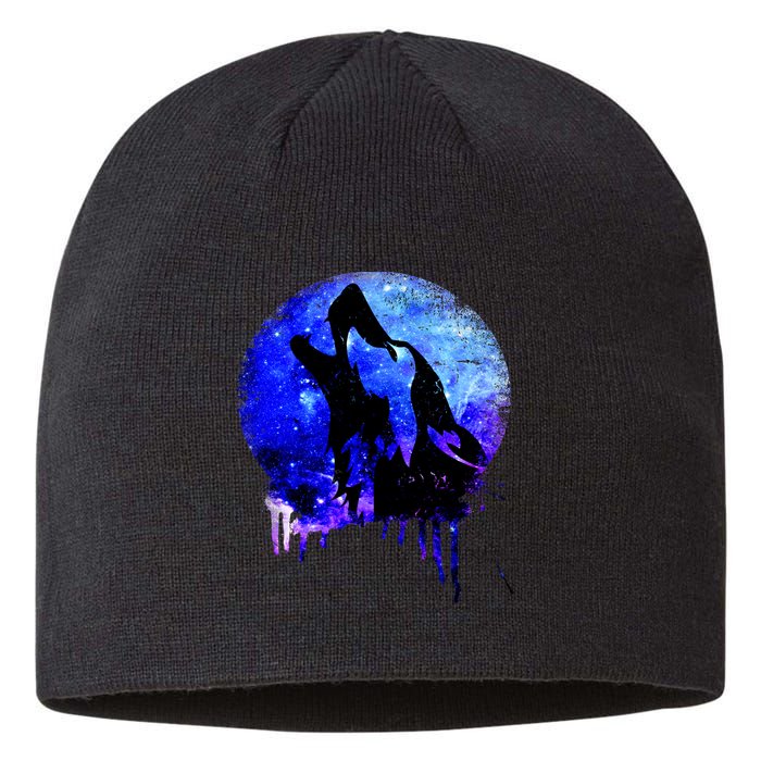 Abstract Moon Wolf Sustainable Beanie