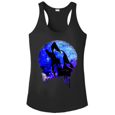 Abstract Moon Wolf Ladies PosiCharge Competitor Racerback Tank
