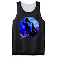 Abstract Moon Wolf Mesh Reversible Basketball Jersey Tank
