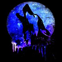 Abstract Moon Wolf Youth Performance Sprint T-Shirt