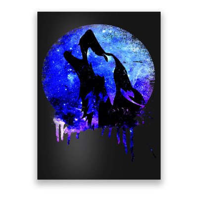 Abstract Moon Wolf Poster