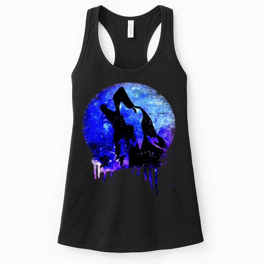 Abstract Moon Wolf Womens Tank Top