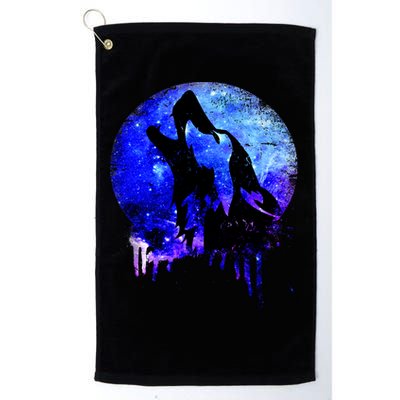 Abstract Moon Wolf Golf Towel