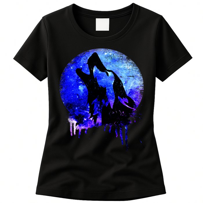 Abstract Moon Wolf Womens T-Shirt