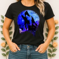 Abstract Moon Wolf Womens T-Shirt