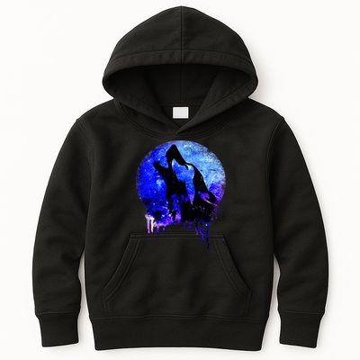 Abstract Moon Wolf Kids Hoodie