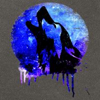 Abstract Moon Wolf Cotton Canvas Backpack