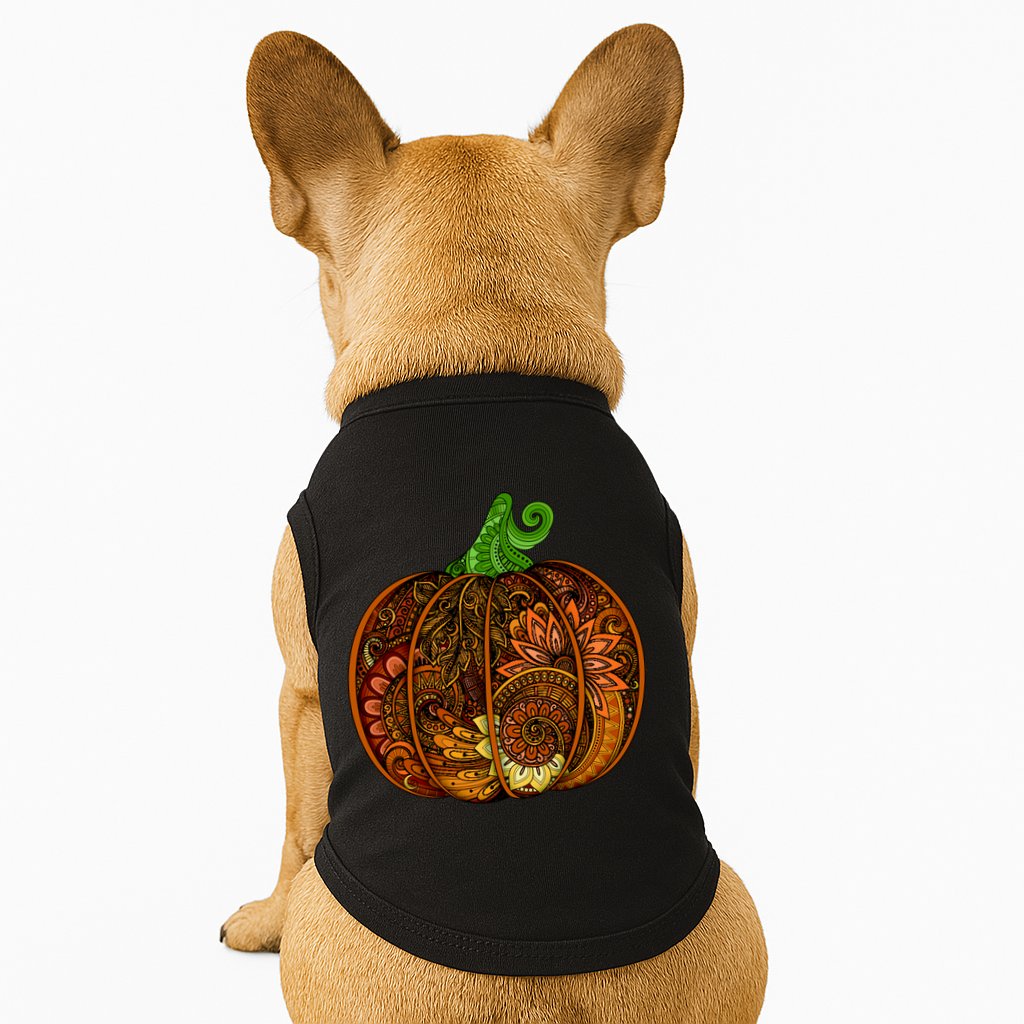Abstract Pumpkin Thanksgiving Logo Doggie Tank