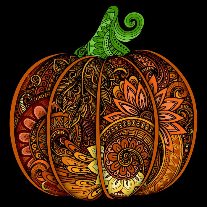 Abstract Pumpkin Thanksgiving Logo Button