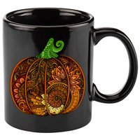 Abstract Pumpkin Thanksgiving Logo 11oz C Handle Ceramic Mug