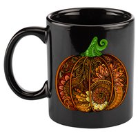 Abstract Pumpkin Thanksgiving Logo 11oz C Handle Ceramic Mug