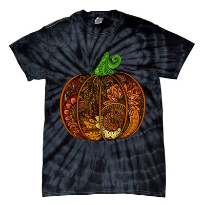 Abstract Pumpkin Thanksgiving Logo Tie-Dye T-Shirt