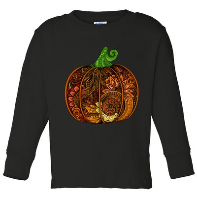 Abstract Pumpkin Thanksgiving Logo Toddler Long Sleeve Shirt