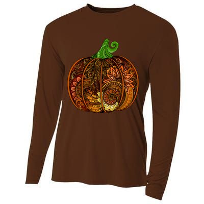 Abstract Pumpkin Thanksgiving Logo Cooling Performance Long Sleeve Crew