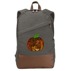 Abstract Pumpkin Thanksgiving Logo Cotton Canvas Backpack