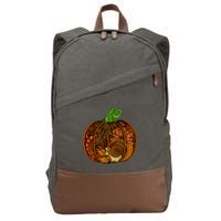 Abstract Pumpkin Thanksgiving Logo Cotton Canvas Backpack