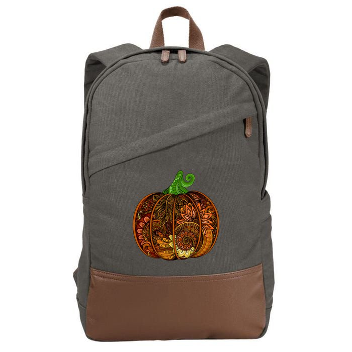 Abstract Pumpkin Thanksgiving Logo Cotton Canvas Backpack