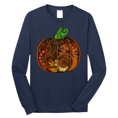 Abstract Pumpkin Thanksgiving Logo Long Sleeve Shirt